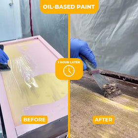 GREENEZ Strip & Clean finishing-cleaner-spray reveals residue-free, ready-to-finish wood.