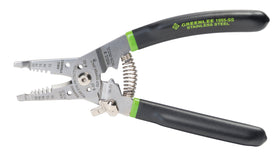 Greenlee 1955-SS wire stripper jaw close-up showing precision stripping action for clean jacket removal