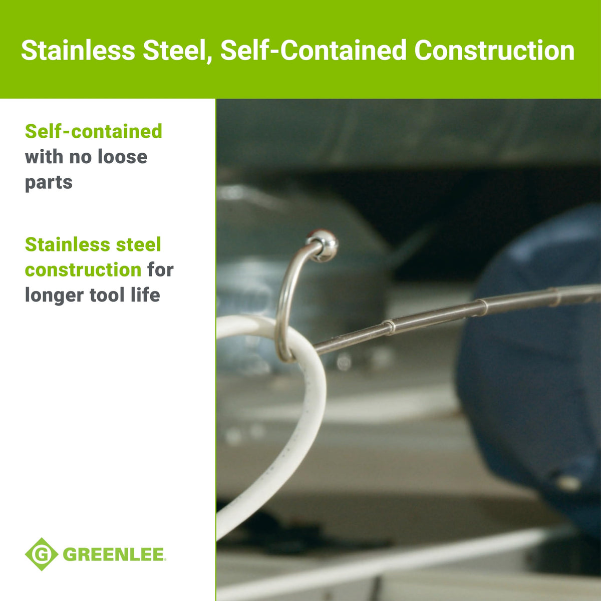 Greenlee FP3 self-contained design has no loose parts