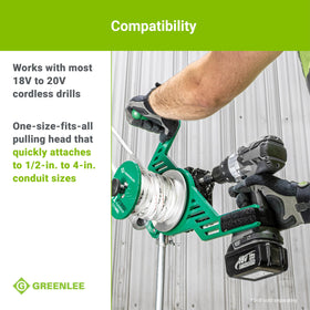 Greenlee G1 1,000-lb capacity for heavy electrical pulls.