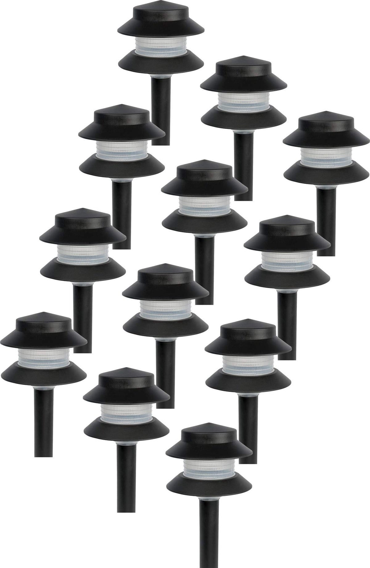 GreenLighting 35 Lumen two-tier path light front view for walkways.