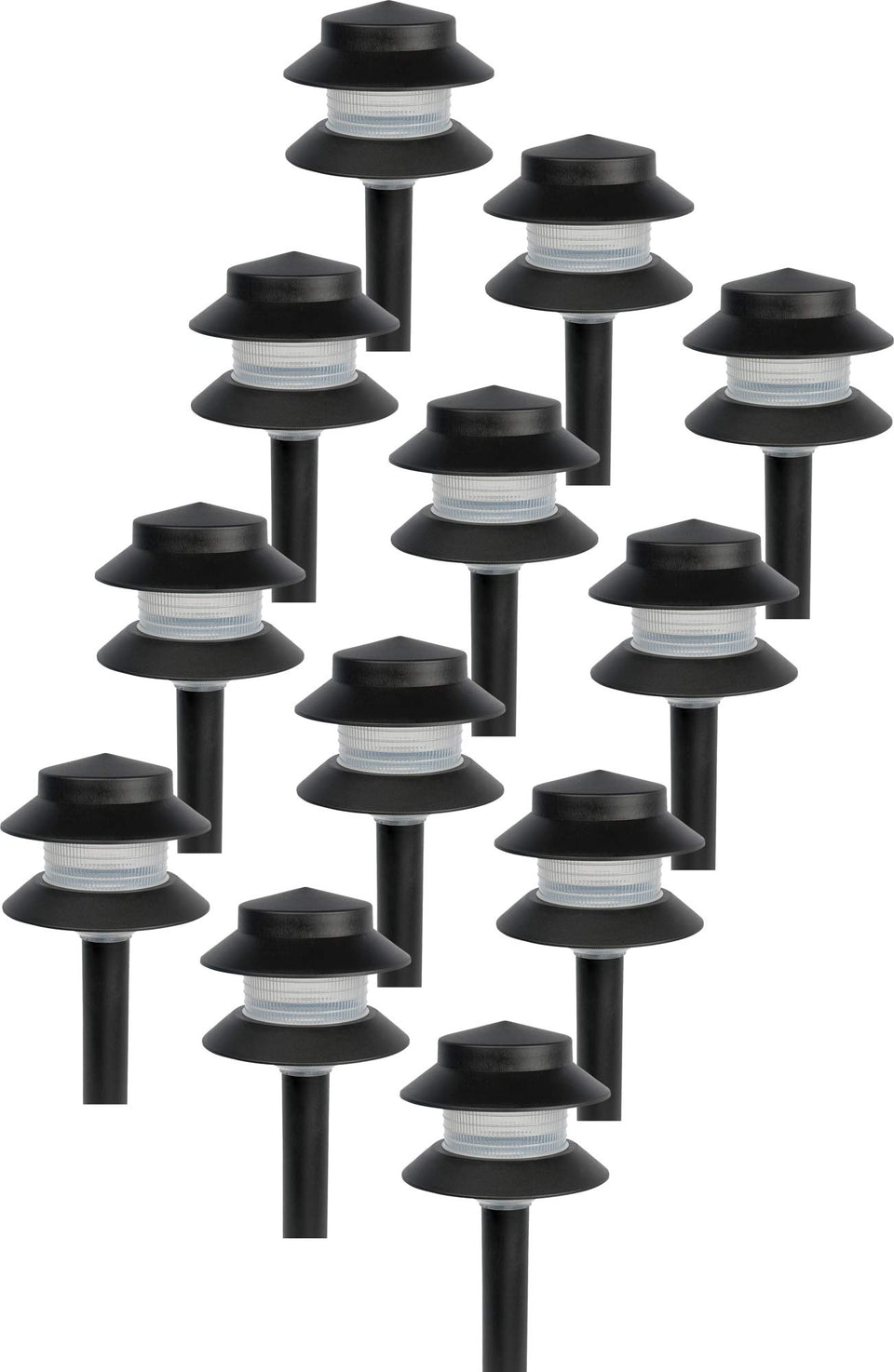 GreenLighting 35 Lumen two-tier path light front view for walkways.