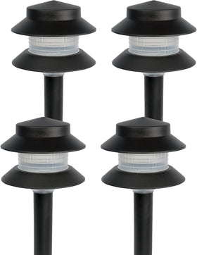GreenLighting Paradise path stake light in black with a four-pack for walkway illumination.