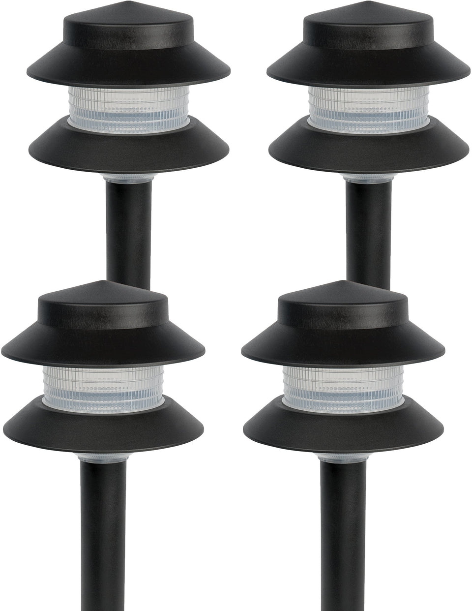 GreenLighting Paradise path stake light in black with a four-pack for walkway illumination.