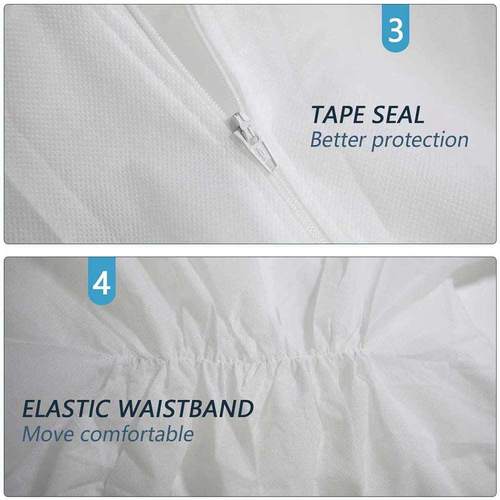 Greenour hazmat suit crafted from fluid-resistant SMS fabric protects against splashes