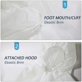 Greenour hazmat suit features a front zipper for quick on/off during cleanup