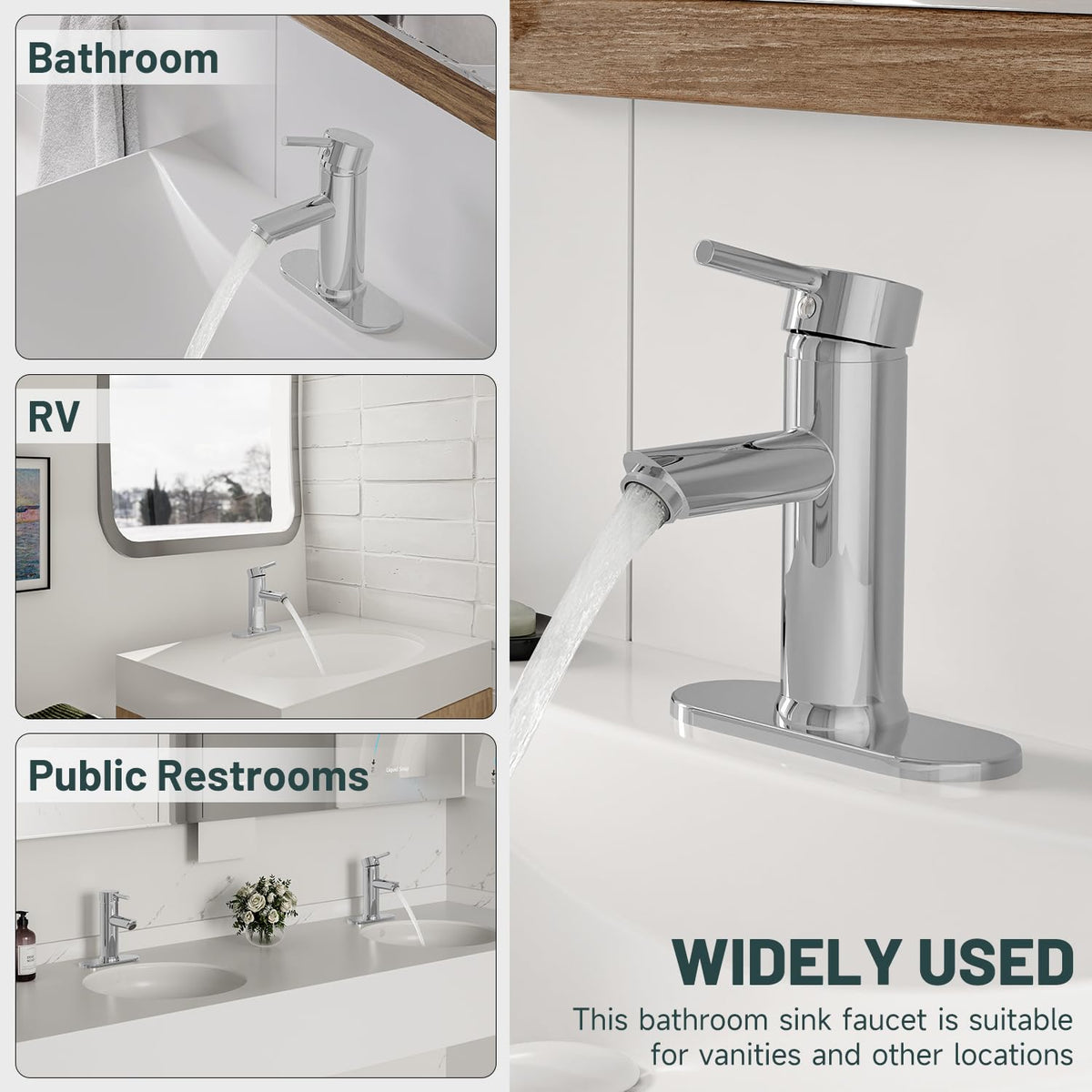 Greenspring versatile 1-hole faucet suitable for vanity, RV, and compact sinks