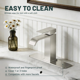 Greenspring faucet hole cover installation ready, tool-free and quick.