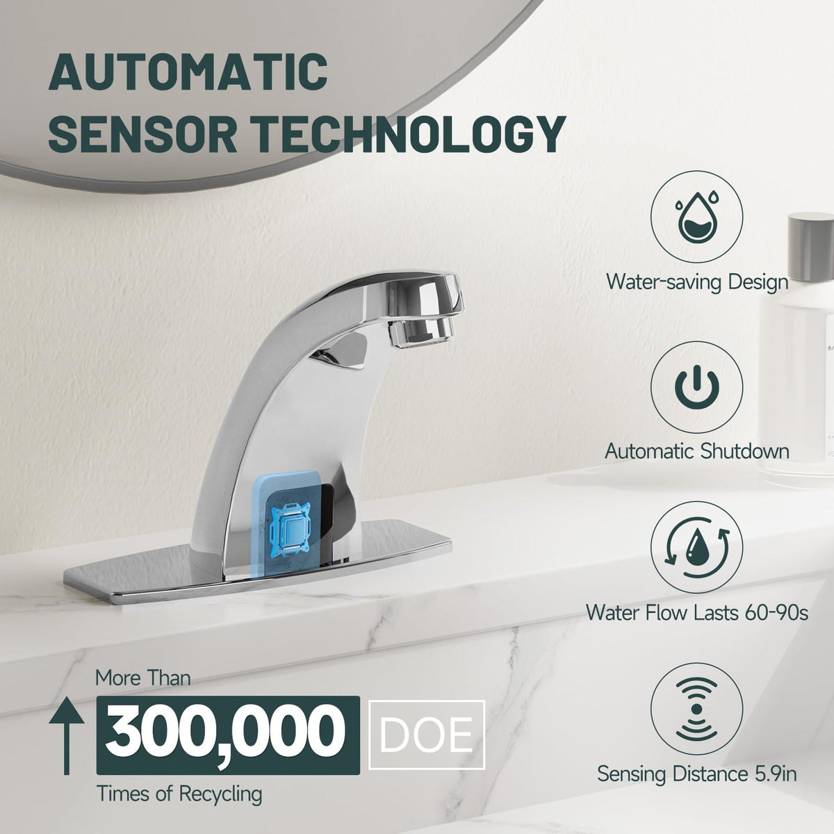 Greenspring touchless faucet temperature mixer demonstrates adjustable water warmth