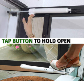 Greenstar standard-duty door closer in white shown from the side