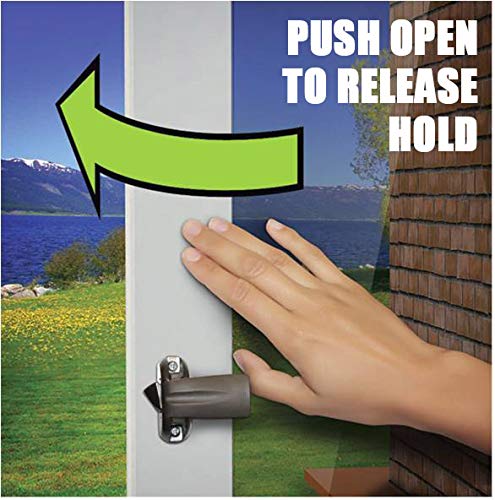 Storm door setup with Greenstar closer installed for secure operation.