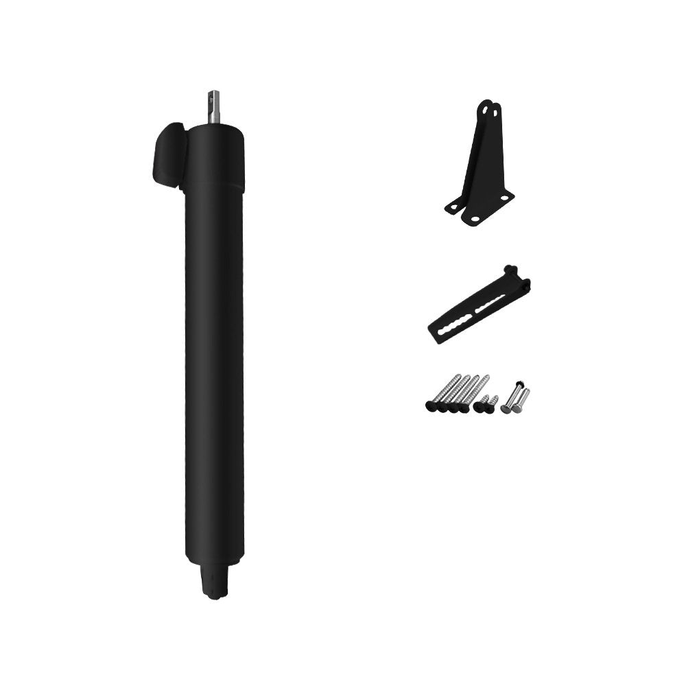 Greenstar Touch 'n Hold Smooth door closer in black holding doors open hands-free