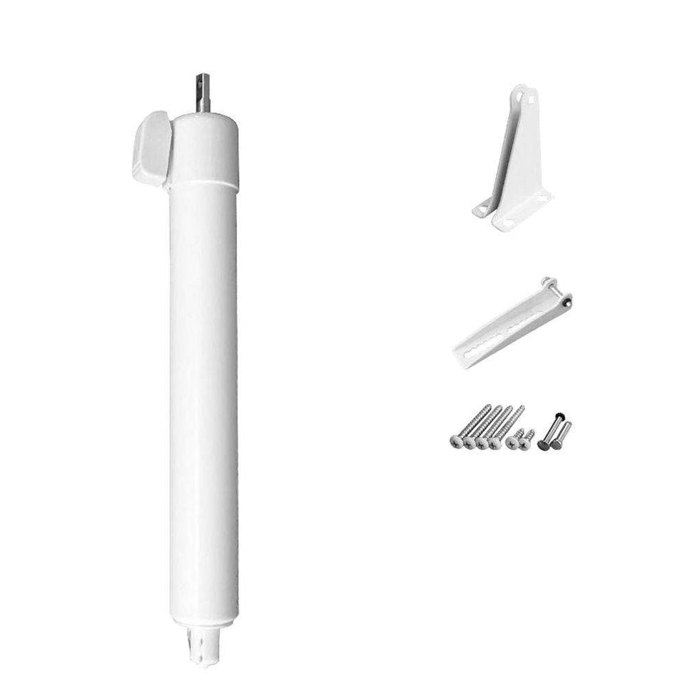 Greenstar Touch 'n Hold Smooth door closer front view shows white durable finish for busy entrances