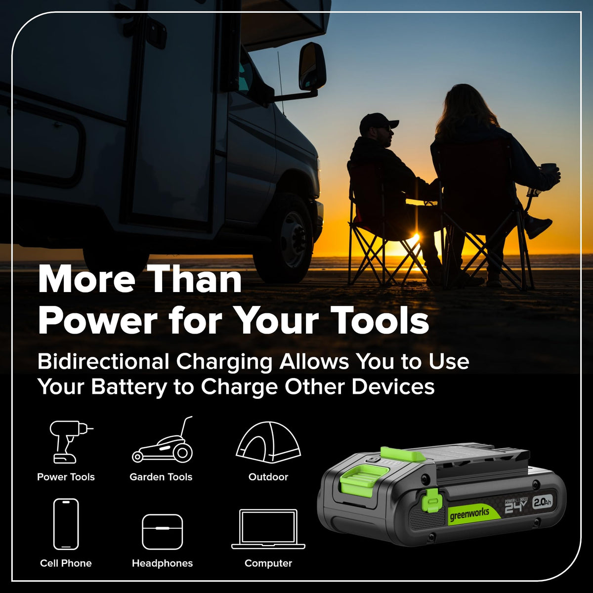 Greenworks 24V brushless impact driver delivering high torque for tough fastening.