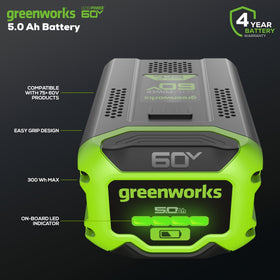 Greenworks 60V Ultra Power battery charging dock ready for quick recharging.