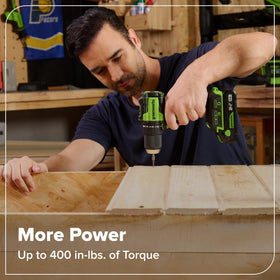 Greenworks built-in LED light illuminates work areas clearly.