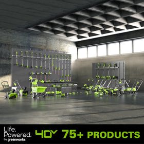 Greenworks GMAX 40V fade-free power through long sessions.