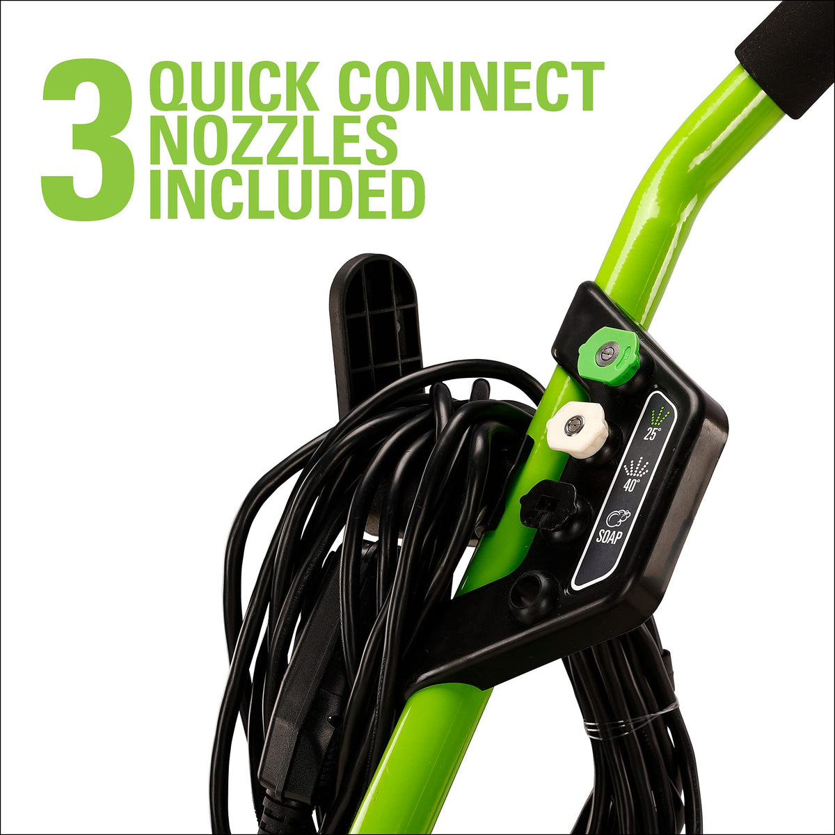 Greenworks GPW2000-1RG compact storage, convenient for garages and sheds.