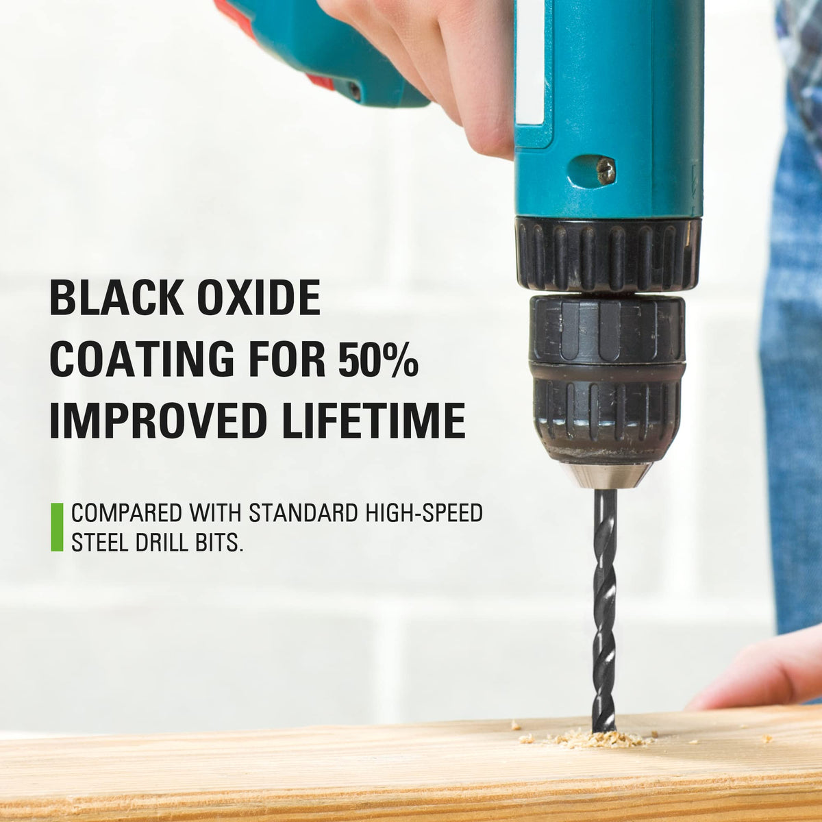Greenworks hex shank spade bits enable rapid pilot holes in wood.