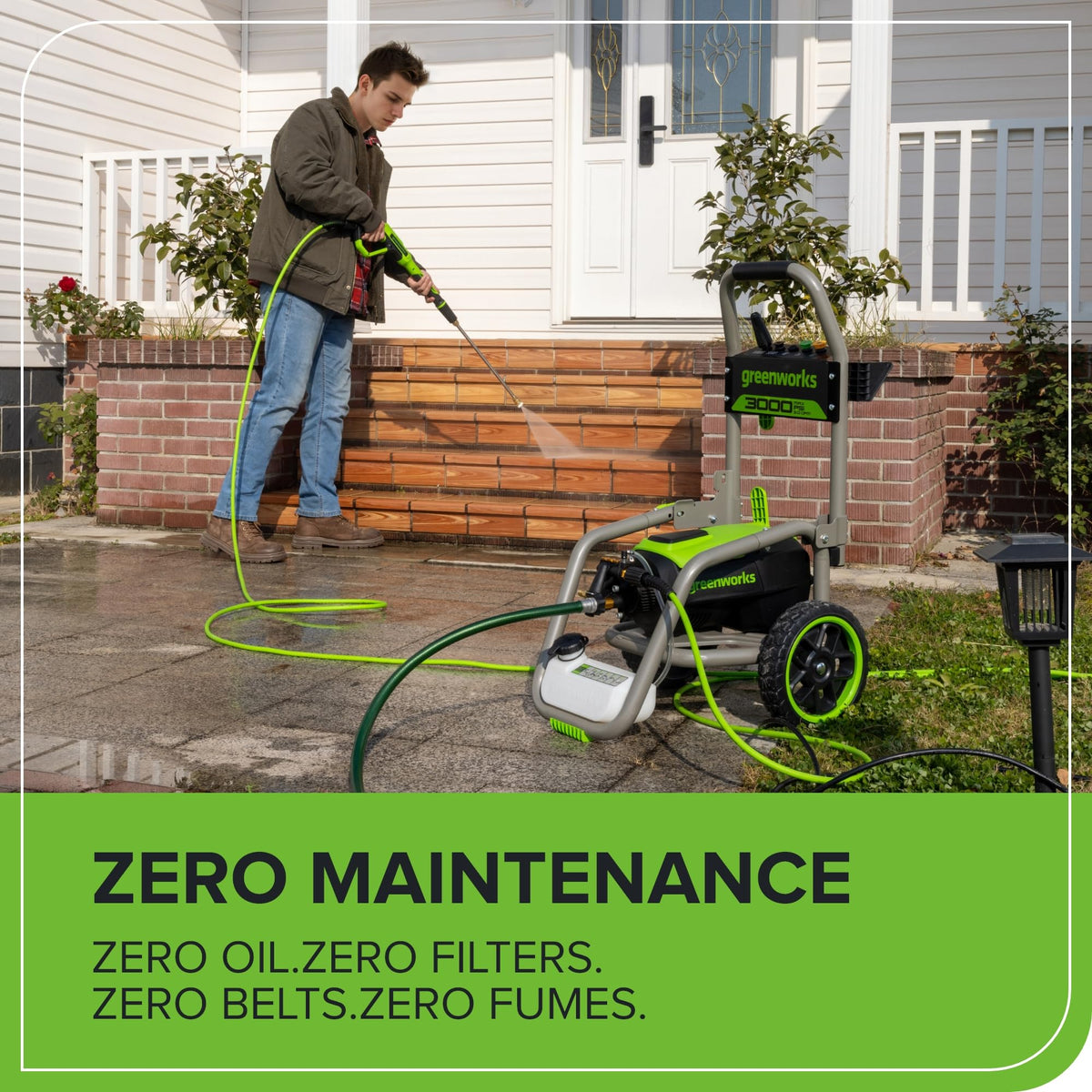 Greenworks Pro 25ft Uberflex hose offers kink-resistant flexibility