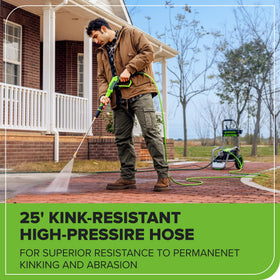 Greenworks Pro 35 ft GFCI cord provides safer outdoor power access.