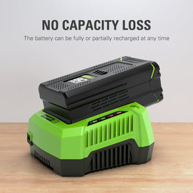 Greenworks PRO 80V 4.0Ah lithium-ion technology delivers fade-free power