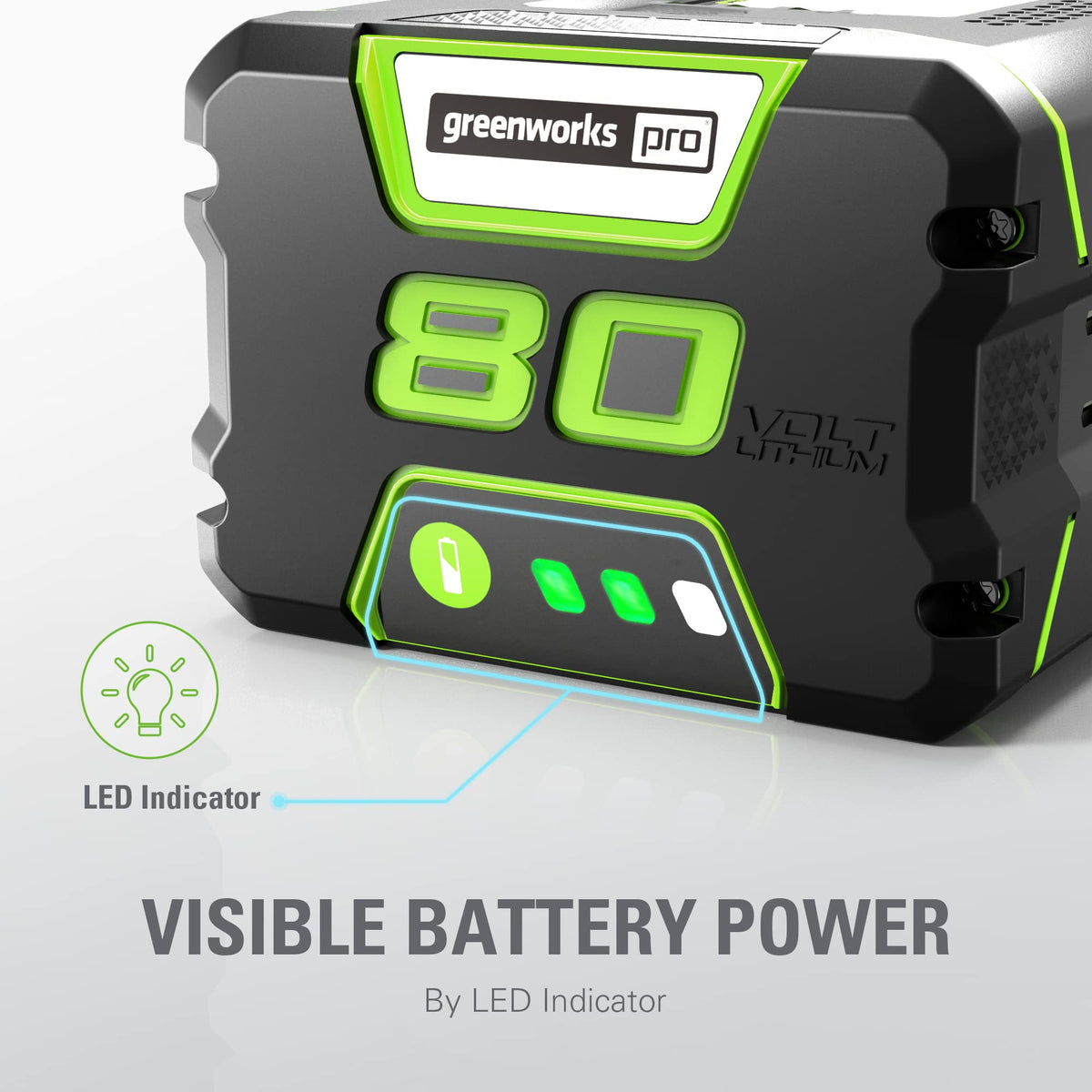 Greenworks PRO 80V 4.0Ah battery rapid charging with compatible GCH8040 charger