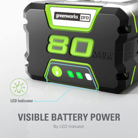 Greenworks PRO 80V 4.0Ah battery rapid charging with compatible GCH8040 charger