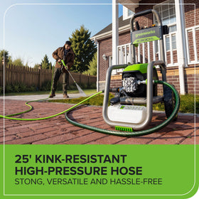Greenworks Pro brushless 2300psi soap nozzle for detergent application.