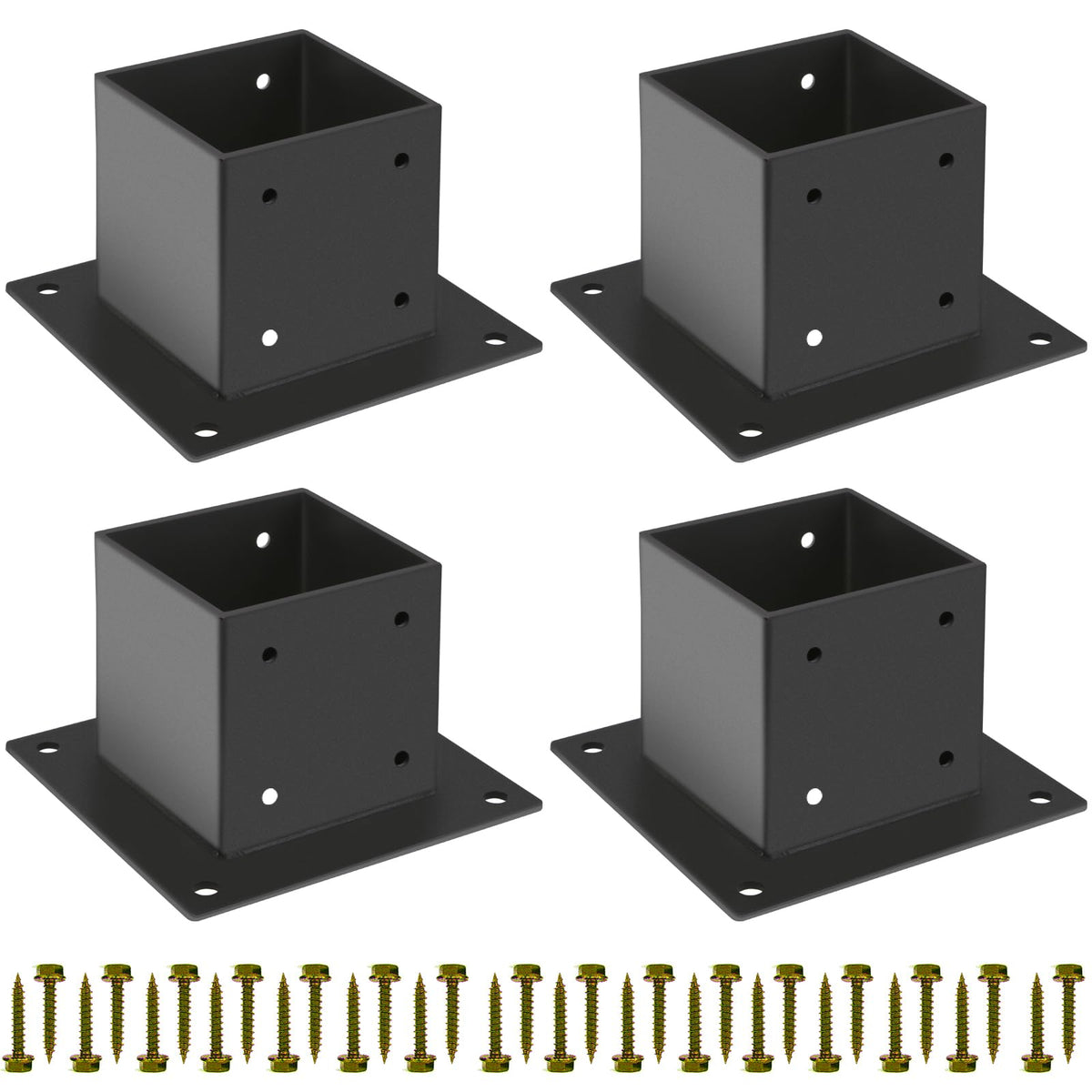 Grehitk 4x4 post base ground attachment for secure mounting.