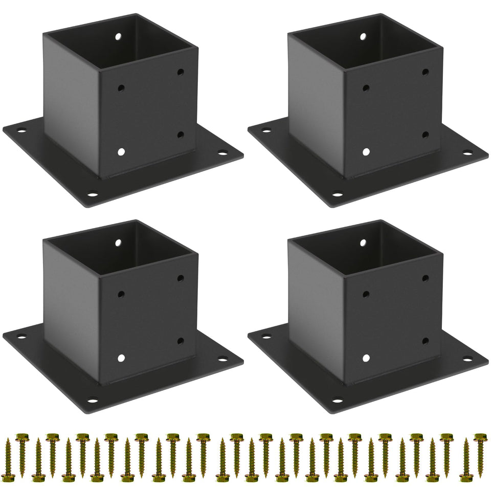 Grehitk 4x4 post base ground attachment for secure mounting.