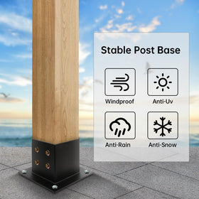 Grehitk 4x4 post base steel construction with rust-resistant finish.