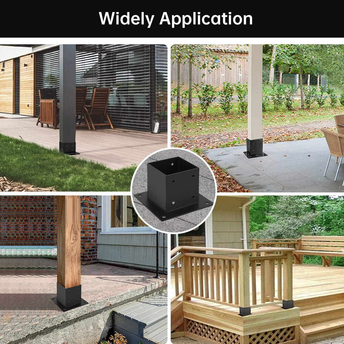 Grehitk durable fence post anchor for decks.