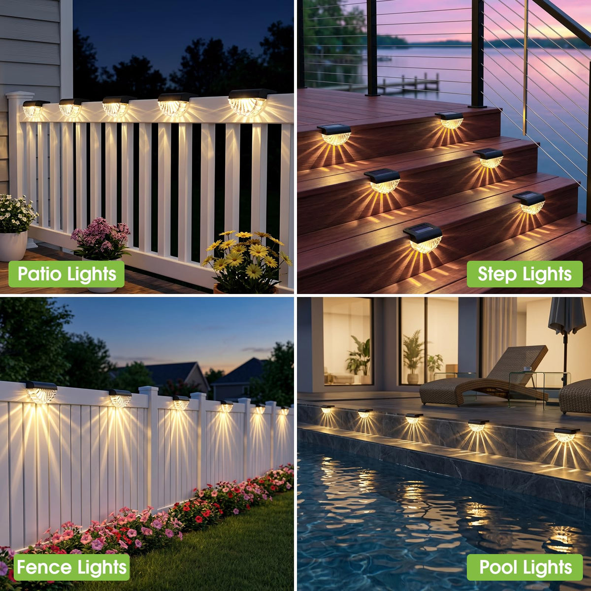 Greluna fence light adhesive or screws installation options