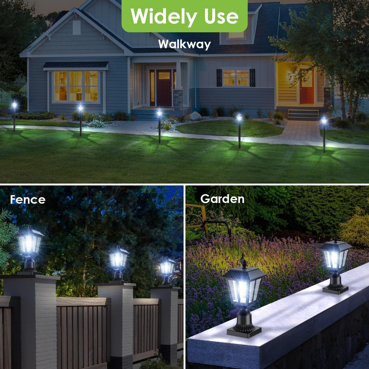 Greluna front yard walkway lighting guiding nighttime foot traffic