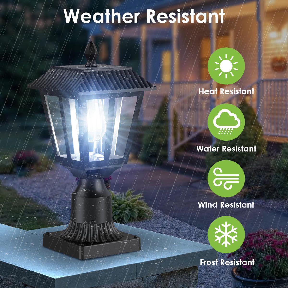 Greluna outdoor post light IP45 waterproof for all-weather use