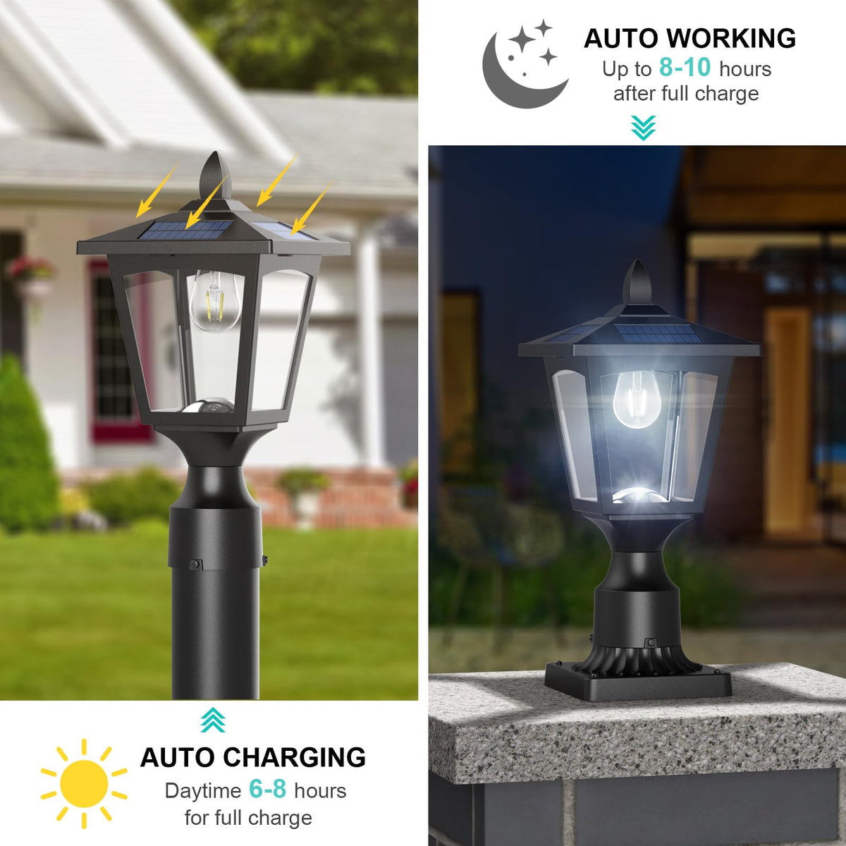 Greluna outdoor solar lamp IP65 waterproof for year‑round reliability
