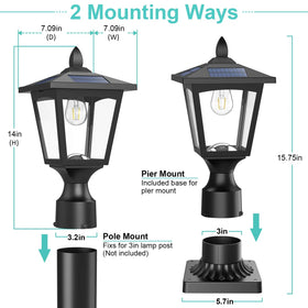 Greluna pillar-mount base post light for porch or yard