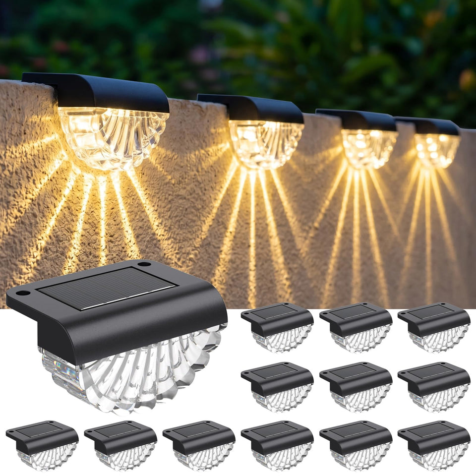 Greluna solar fence light with warm glow for fence line illumination