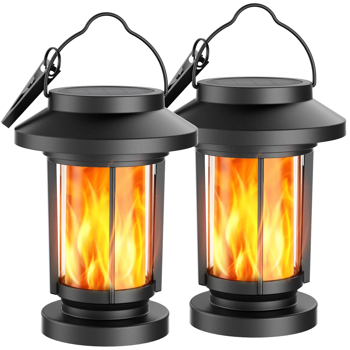 Greluna solar lantern with flame effect adds cozy ambiance outdoors