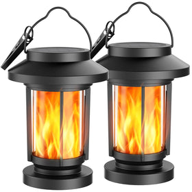 Greluna solar lantern with flame effect adds cozy ambiance outdoors