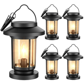 Greluna solar lantern outdoor lights give a warm ambient glow for patios.