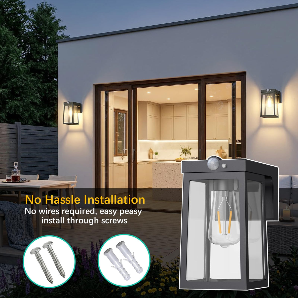 Greluna solar motion night illumination provides automatic lighting after dusk.
