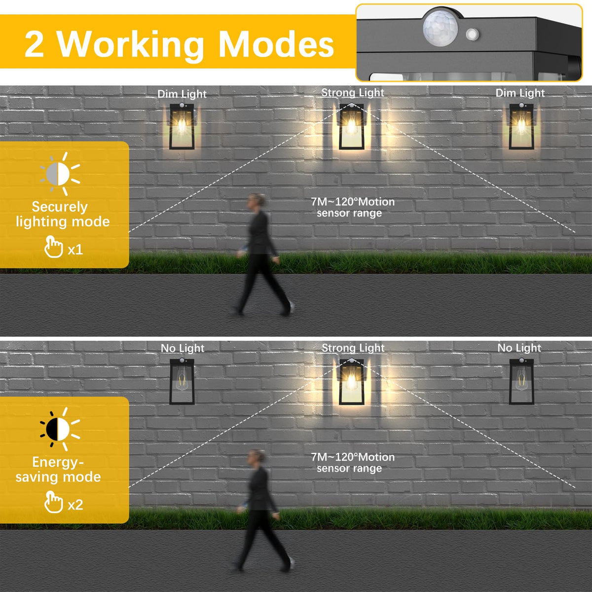 Greluna solar motion sensor wall-mount demonstrates easy, wire-free installation.