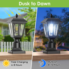 Greluna solar panel charging in daytime for dusk-to-dawn lighting