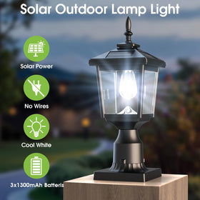Greluna Solar Post Light side view shows durable weatherproof housing for year-round use.