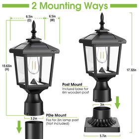 Greluna Solar Post Light ideal for driveways and walkways with automatic dusk-to-dawn operation.