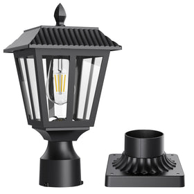 Greluna solar post light with dusk-to-dawn glow for entryway safety