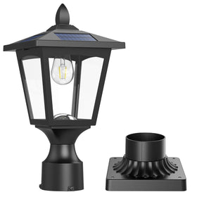 Greluna solar post light for dusk-to-dawn front yard illumination
