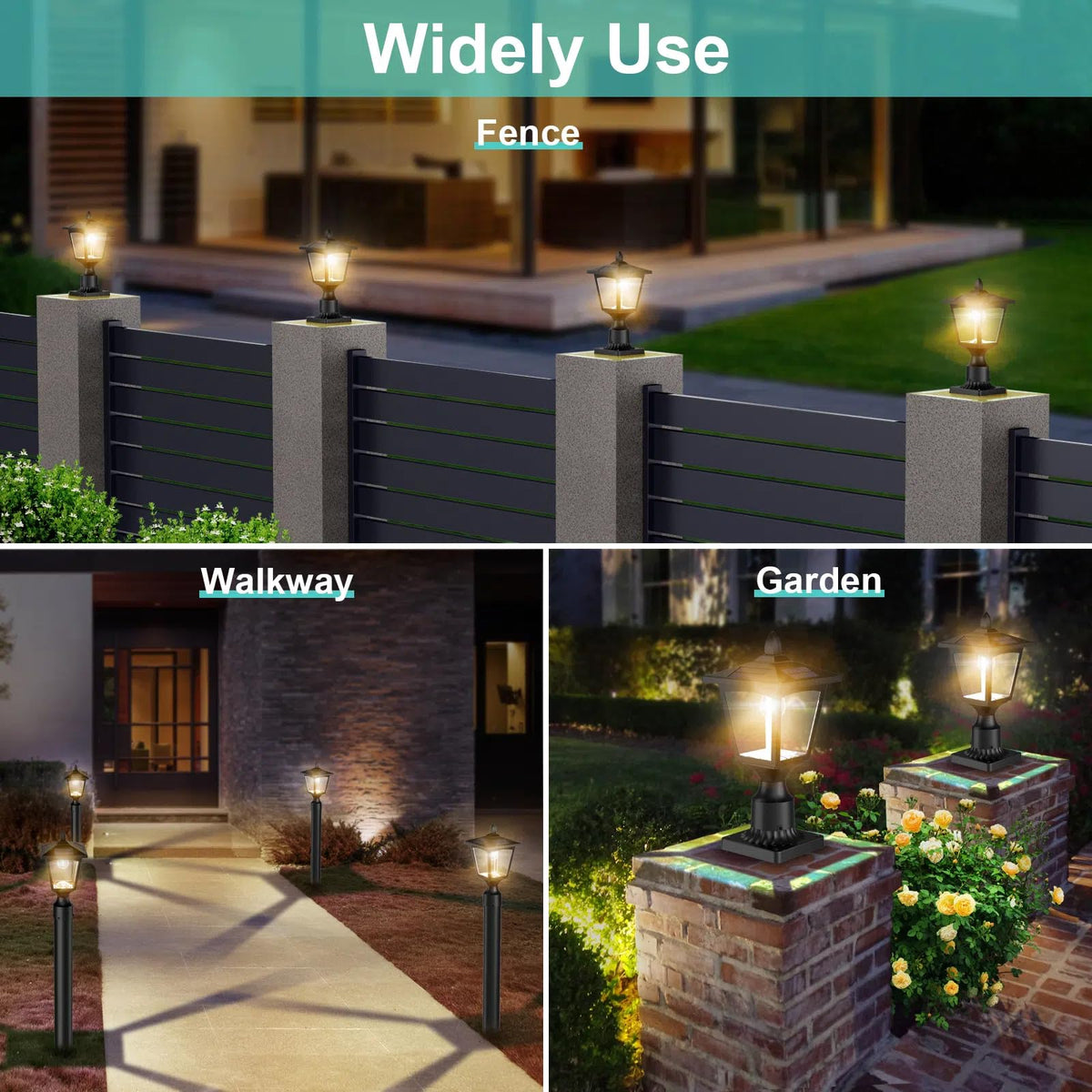 Greluna solar post light offers flexible mounting with two base options.